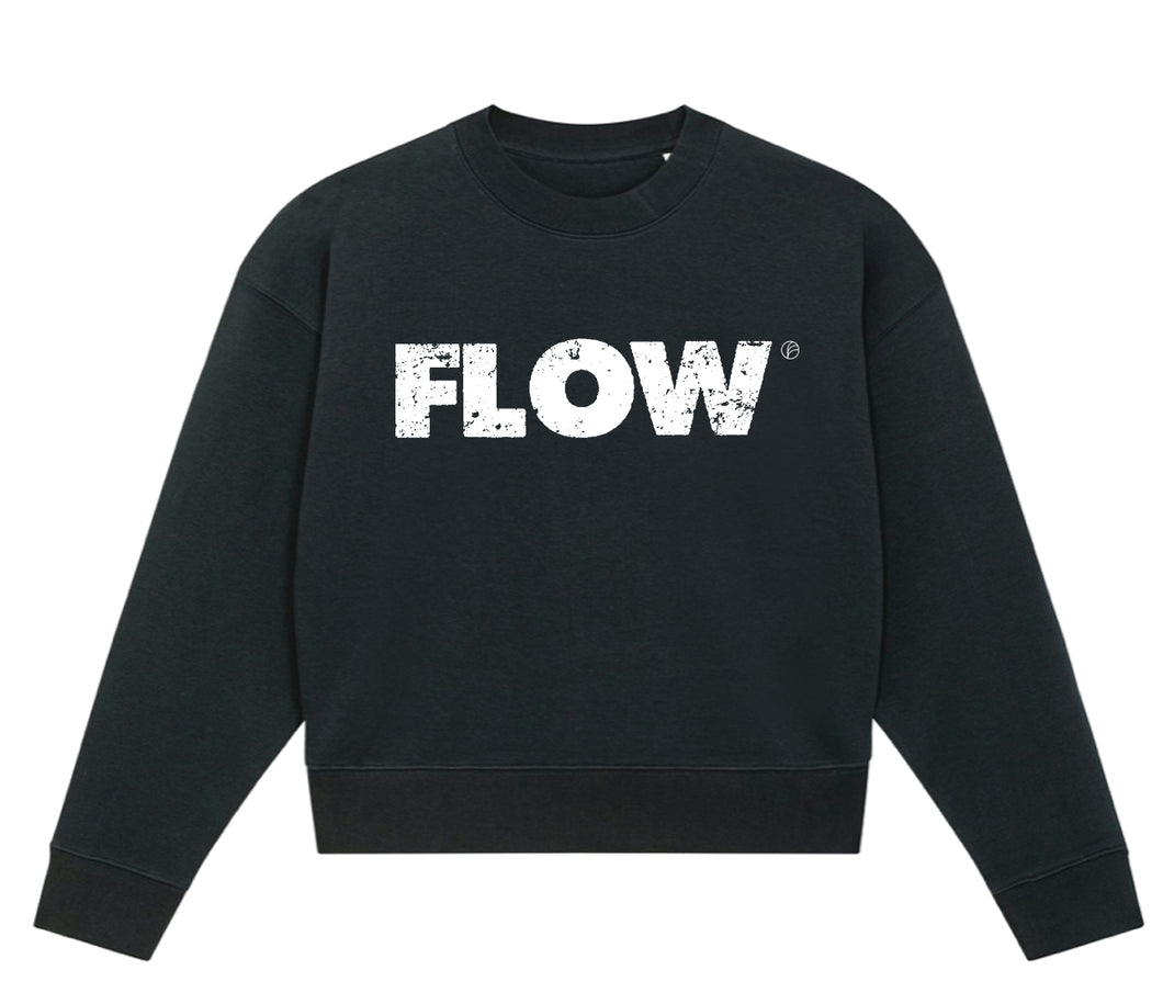 Cropped Sweater Black- Flow - White