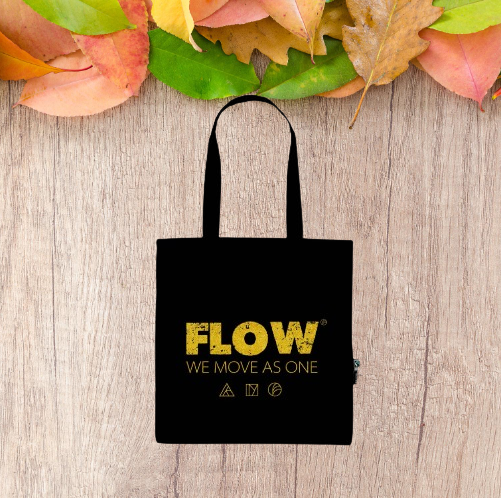 Shopping Bag - FLOW WE MOVE AS ONE - black